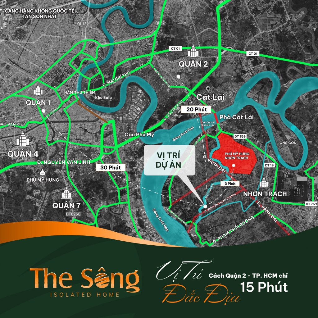 Vị trí dự án The Sông Nhơn Trạch Đồng Nai
